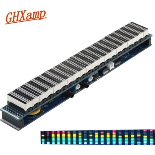 GHXAMP Multicolor 20 Segment LED Music Spectrum Amplifier Level 10 USB 5-12V Power Supply Clock Function Finished new