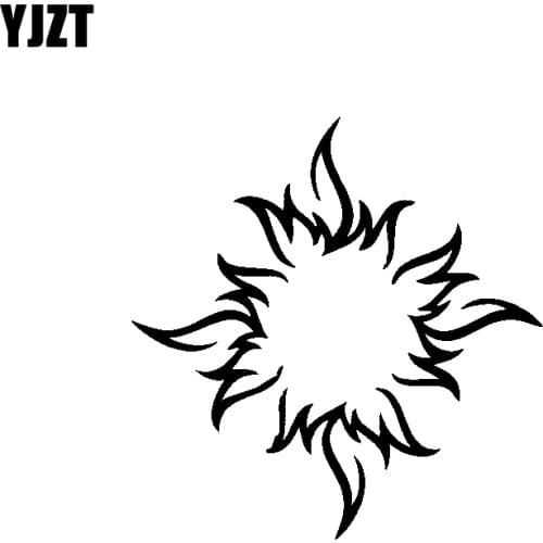 YJZT 14.6CM*15CM Interesting Sun Nifty Beautiful Artistic Delicate Nice Vinyl Decal Car Sticker Black/Silver C19-1570