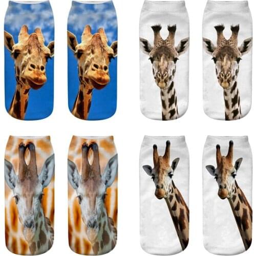 Dreamlikelin Funny Animal Woman Socks 8 Styles Cute 3D Giraffe Kawaii Ankle Socks For Children Unisex Sox