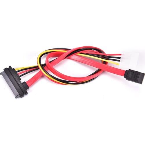 1pc 15+7 Pin Power Data To 4 Pin IDE Power SATA Data Hard Cable Adapter Cable High Speed For PC Professional Cable