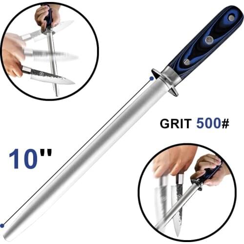 10 Inch Knife Sharpener Diamond Sharpener Rod Kitchen Knife Accessories Sharpening Stick Stainless Steel Sharpener Stone Tools