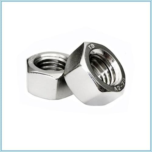 10Pcs Fasteners accessories M2 M2.5 M3 M4 M5 M6 M8 304 Stainless Steel Metric Thread Hex Nut Hexagon Nuts