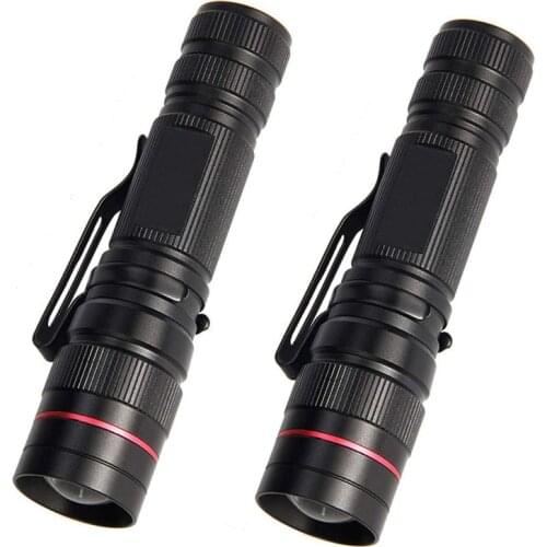 2pcs/ lot) Aluminum mini Flashlight White Light 490lm Zoomable Flashlight Torch 3-mode LED Lamp Torchlight AA 14500 Camp Light