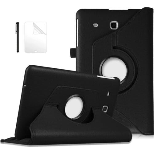 360 Rotating Case For Samsung Galaxy Tab E 9.6 inch SM-T560 T561 PU Leather Stand Smart Cover For Samsung TabE 9.6 Case+Film+Pen