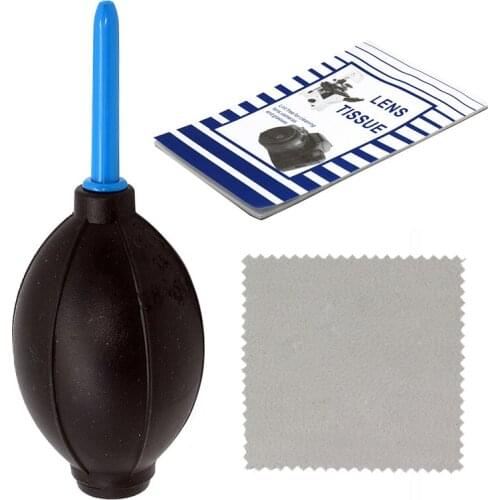 3in1 Cleaning Kit Air Blower Cloth Tissue Paper for DSLR Camera Lens (Canon, Nikon, Fujifilm, Sony) Electronics Accessories