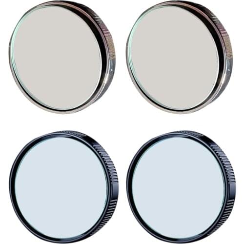 2Pcs Car Blind Spot Mirror Round High Defination Glass with Framed Convex Rear View with Wide Angle Adjustable Sucker