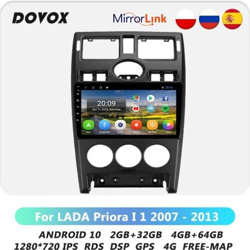 DOVOX Android 10 For Lada Priora I 2007 2008 2009 2010 - 2013 Car Multimedia Video Player GPS Navigation 2din Autoradio RDS DSP