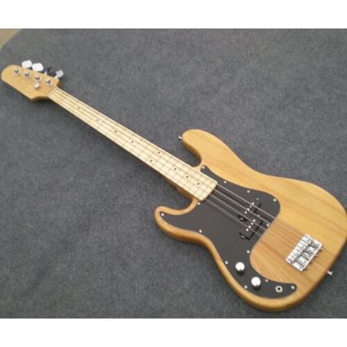 Free shipping new Big John left-hand 4 strings electric bass guitar with elm body in natural F-1291