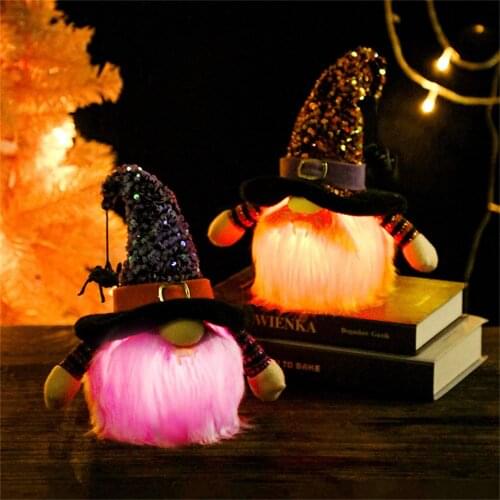 Faceless Spider Doll Halloween Decoration Dwarf Vampires Glowing Creative Miniatures Ornaments Halloween Pigmy Crafts Home Decor
