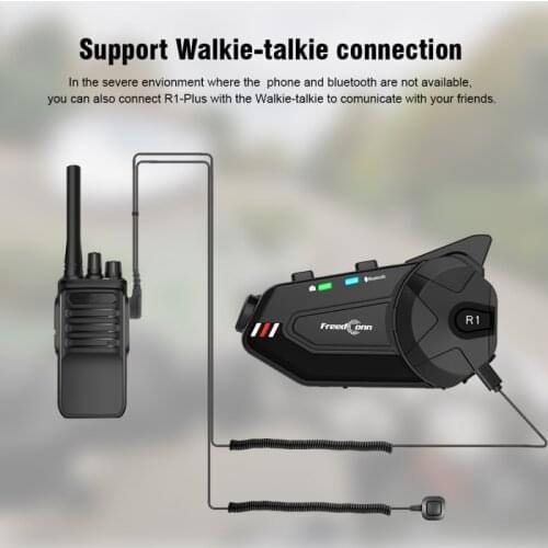 R1plus Motorcycle Helmet Headset With 1080P Camera Bluetooth Intercom 6 Rider Waterproof Wireless Communication Systems FM Radio