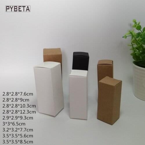 100pcs- (28-35mm) Black White Kraft paper Box Essential oil lotion bottle sprays cosmetics gift packaging boxes