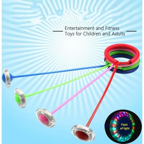 Childrens Bouncing Ball Straight Rod Rotating Ball Flash Jump Adult Fitness Single Leg Turn Ball Jump Ring Ring Glow Toy