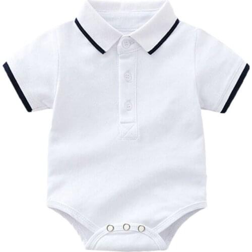 Toddler Baby Boys Cute Cotton Solid Short Sleeve Romper Jumpsuit 2021