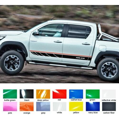 Car exterior 2 Pcs hilux side stripe graphic Vinyl sticker For Toyota Hilux Revo SR5 M70 M80 15 2016