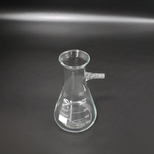 Filtering flask wide spout with graduations,Capacity 250ml,Triangle flask with tubules,Filter Erlenmeyer bottle