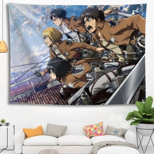 Custom Attack On Titan Tapestry wall hanging tapestry home decoration rectangle bedroom wall art tapestry 140X250cm