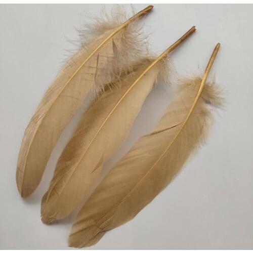 Hot 20pcs Beautiful Brown Hard Goose Feathers 15-20cm/6-8inch Christmas Decoration Clothing Shoes Hat Accessories