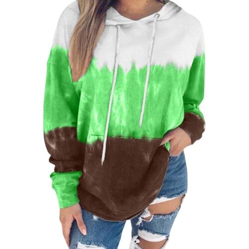 Tie Dyed Hoodies Women Pocket Drawstring Hooded Blouse Tops Long Sleeve Plus Size Sweatshirt Elegant Hooded Sweatshirts Moletom