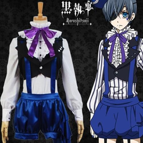 Anime Kuroshitsuji Black Butler Book of Circus Cosplay Ciel Phantomhive Cosplay Costume Full Set