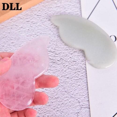 Natural Jade Guasha Stone Board Gua Sha Scraper Face Massager Slimming Lifting Tools Body Detox Therapy Massage Rose Quartz