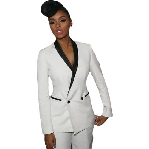 Fashion Women Suit Single Breasted Slim Fit Pant Suits Notched Blazer Jacket and Pencil Pant Lady 2 Piece Set
