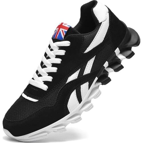 Men Running Shoes Spring PU leather Blade Sneakers High Quality Outdoor Light Breathable Sport Athletic Men Shoes Male Sneakers