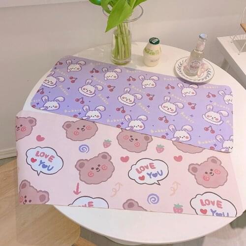 New cartoon bear Forest Pu leather tablecloth Student waterproof desk mat 67*30CM
