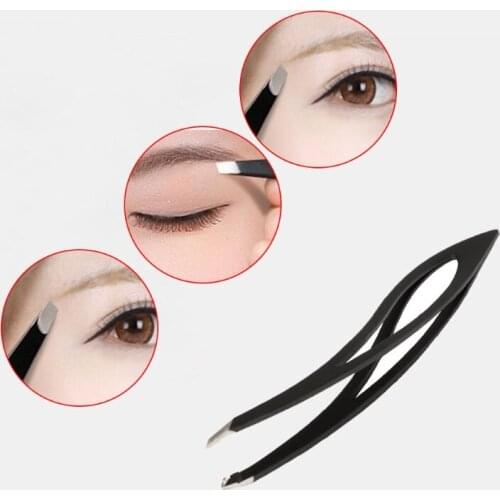 Pro Stainless Steel Ingrown Hair Eyebrow Eyelash Slanted Hair Removal Tweezers R3MF