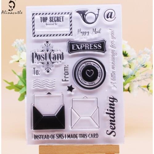 Alinacutle CLEAR STAMPS Sending Post Card Scrapbooking Card Album Paper Craft Rubber Roller Transparent Silicon Clear Stamp