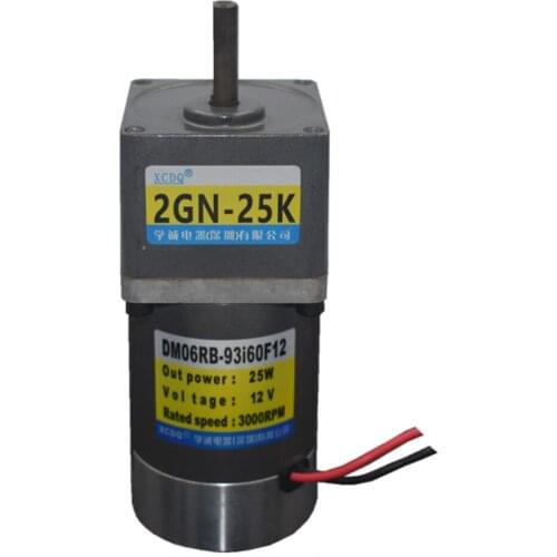 25W 12V 24V DC permanent magnet gear motor, 2GN3K-300K,1000rpm-10rpm, adjustable speed, high torque
