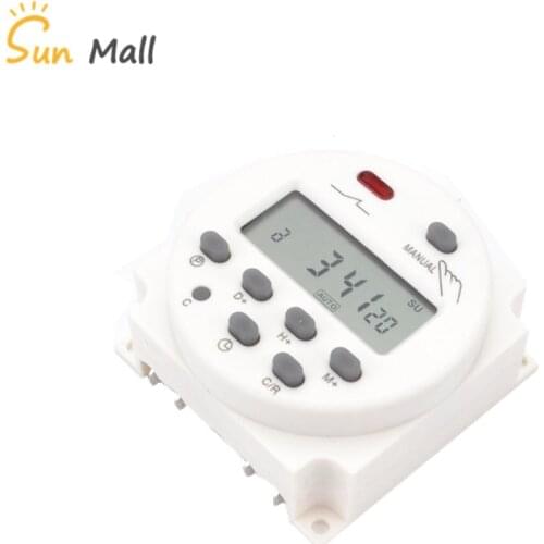 CN101A Timer Switch AC/DC 220V 230V 240V Digital LCD Power Weekly 7days Mini Programmable Time Switch Relay 8A to 16A Auto Smart