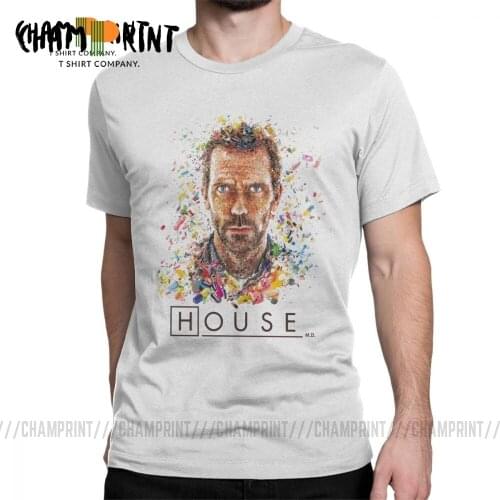House MD Pills Funny T Shirts Men Hugh Laurie Short Sleeve Tops Graphic Printed Tee Shirt Cotton O Neck T-Shirt Plus Size