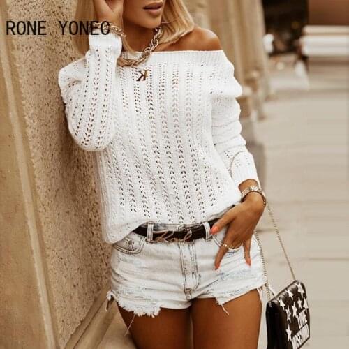 Women Solid Casual Elegant Round neck Hollow out Rib-knit Sexy Blouse Top