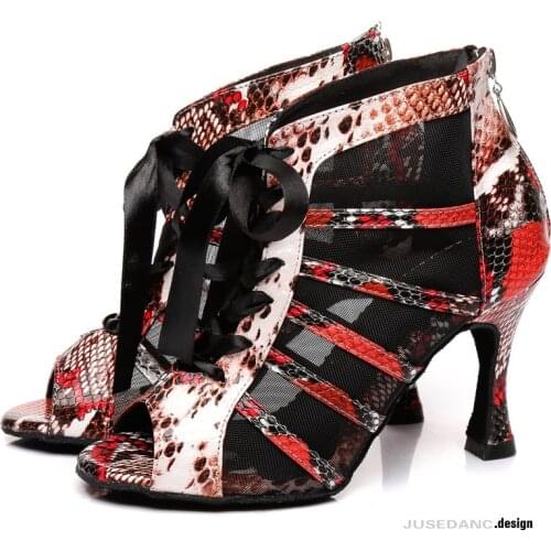 Dance Boots For Girls Latin Dance Shoes Woman Salsa Shoes Dance Sneakers Ballroom Shoes Cuban Heel IDancing