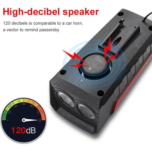 1pcs T6 Front Light Highlight Night Bicycle Light Solar Bicycle Front Light With Horn USB Charging Dual Ride Support Mobile