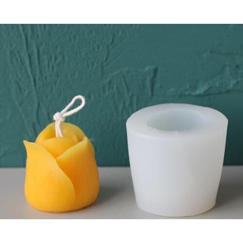 1Pc Tulip Flower Candle Silicone Mold Handmade DIY Flower Baking Chocolate Mold DIY Handmade Candle Soap Craft Mould