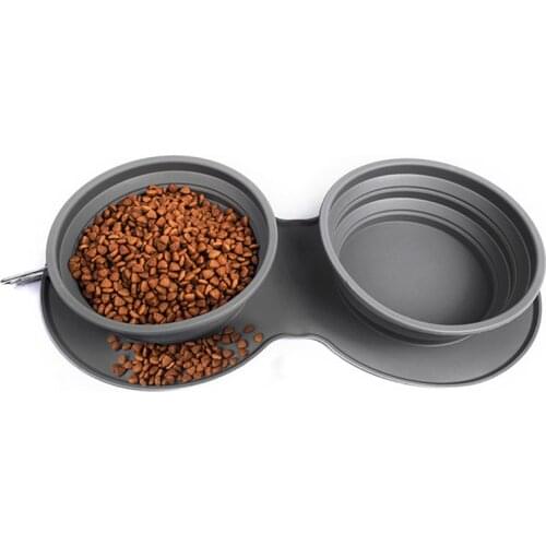 1000ml Large Collapsible Dog Pet Folding Silicone Bowl Outdoor Travel Portable Puppy Food Container Feeder Dish Bowl Dog Bowls