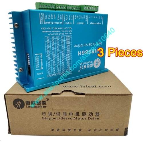 3 Pieces Genuine HBS86H Close Loop Stepper Drive Leadshine Hybrid Servo Drive 20 to 70 VAC or 30 to 100 VDC Quick Delivery