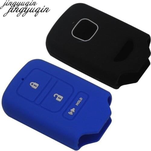Jingyuqin 30pcs Silicone 3 Buttons Car Keyless Smart Key Fob Case Cover For honda Vezel City Civic Jazz BRV BR-V HRV