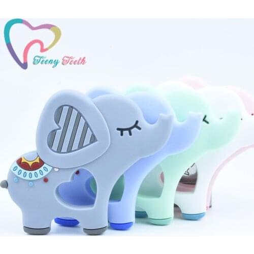 5 PCS Newest Elephant Silicone Teether BPA Free Baby Nursing Teething Pendant Kid Gift Infant Teethers Animal Baby Products