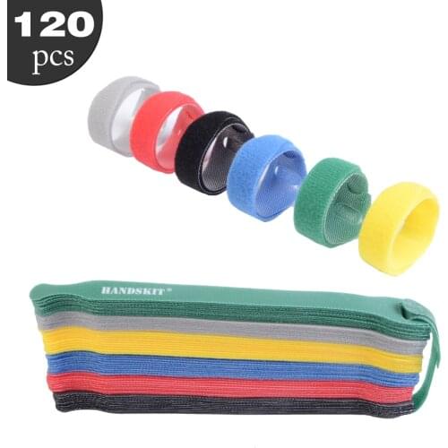 8inch Self Adhesive Reusable Cable Tie Nylon Fastener Hook and Loop Strap Cord Ties PC TV Organizer 20cm Length 2cm Width