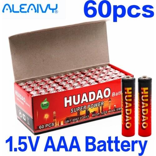 Aleaivy 60 PCS Pharmacy 1.5 V AAA battery Carbon Piles UM4 Strong Explosion -1.5 Volt AAA Non -Mercury Battery