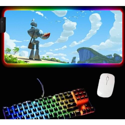Anime RGB mouse big standard pad large gaming console accessories LED office desk mat natural rubber household carpet mat XXL