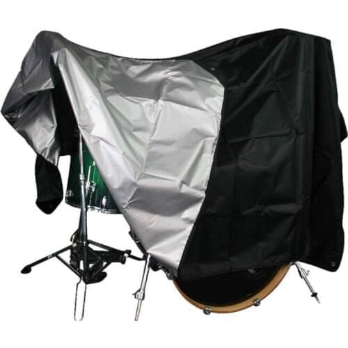 Hot-Drum Set Cover - Premium Black Waterproof 420D Oxford Fabric with Silver Coating - Anti UV-Rays Protects From the Sun