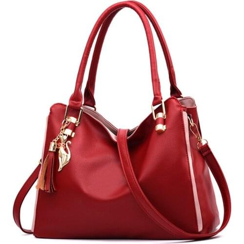 New Designer Handbags Women Cow Leather Shoulder Bags Ladies Solid Bags Female Large Tassel Tote Women Casual Crossbody Bag