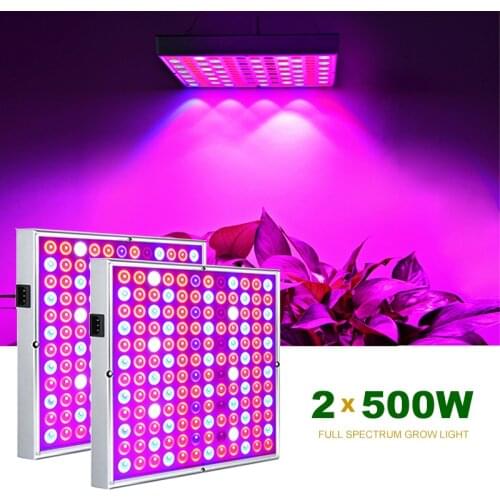2pcs Led Grow Lights 500W 100W Full Spectrum Phyto Lamp For Plants Red Blue White IR UV Led For Indoor Plants Flowers Growing