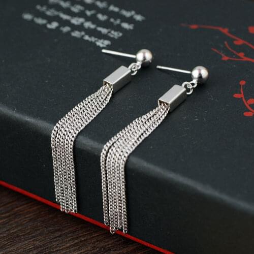 FNJ Women's Silver Earrings
