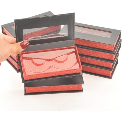 Eyelash Packaging Box Lash Boxes Package Custom Logo Magnetic Black Red 25mm False eyelashes Makeup private label Case Vendor