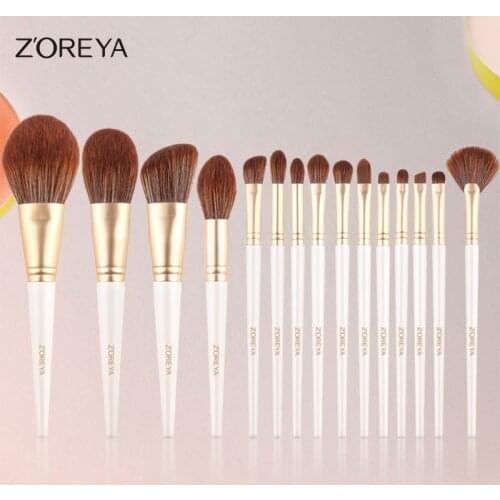 ZOREYA Makeup Brushes 15pcs Make Up Brush Set Powder