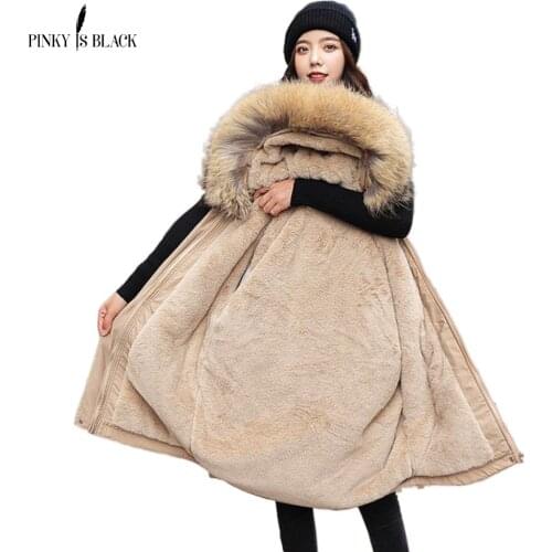 PinkyIsBlack 2020 Cotton Thicken Warm Winter Jacket Women Casual Short Parkas Fur Lining Hooded Mujer Coat Winter Women Clothing